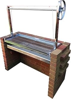 Stainless Steel Built in Brick Charcoal BBQ DIY Grill Kit with Argentinian Adjustable Heights - 112cm