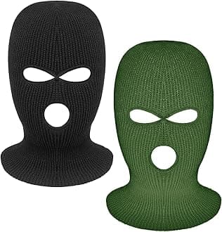 2 Pieces 3-Hole Full Face Mask Cover Ski Mask Winter Balaclava Cap Knitted Face Cover for Winter Outdoor Sports