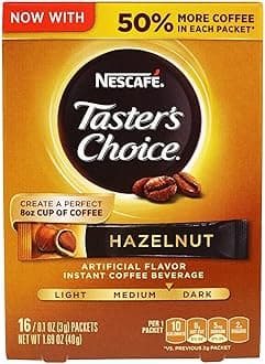 Nescafe Taster's Choice Hazelnut Medium Dark Roast Instant Coffee, 16 Count