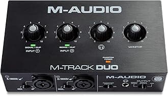 M-Track Duo USB Audio Interface for Recording, Streaming and Podcasting with Dual XLR, Line and DI Inputs, plus a Software Suite Included