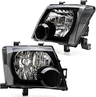 Black Housing Clear For 2005 2006 2007 2008 2009 2010 2011 2012 2013 2014 2015 Nissan Xterra Headlights Headlamp Assembly Compatible with 05-15 Xterra Head Lights Replacement L+ R