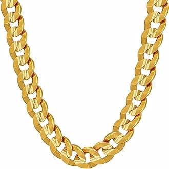 LIFETIME JEWELRY Cuban Link Chain Necklace 24k Gold Plated for Men and Women (6mm & 9.5mm)