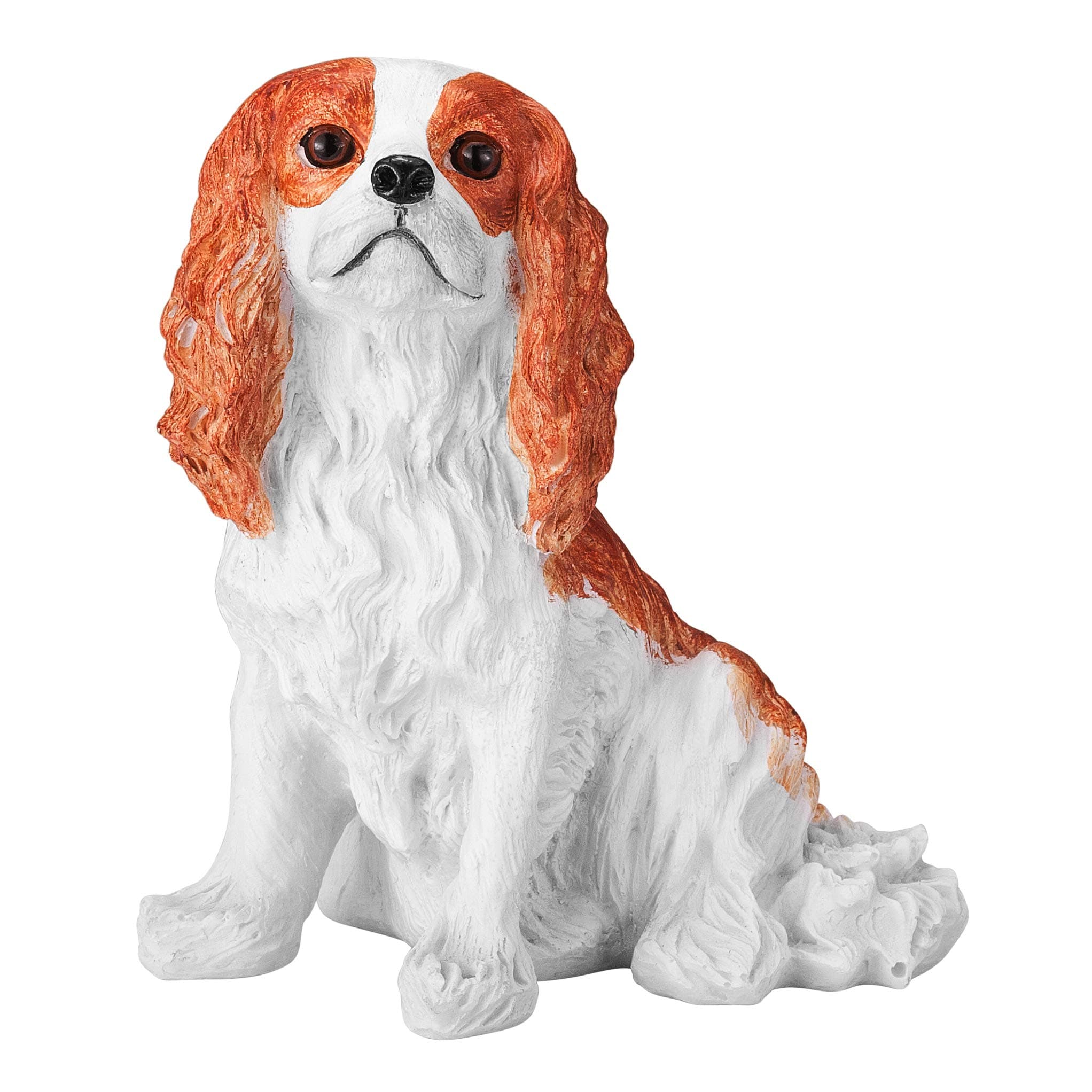 Cavalier King Charles Spaniel Solid Hand Painted Dog Statue 5.6" Blenheim Color