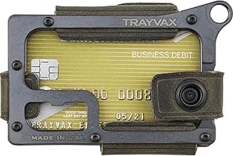 Trayvax Contour Wallet, RFID Front Pocket Money and Credit Card Holder, Minimalist Slim Leather Metal Wallet for Men and Women, Black Steel Grey