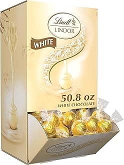 LINDOR White Chocolate Candy Truffles, White Chocolate Candy with Smooth, Melting Truffle Center, 50.8 oz., 120 Count