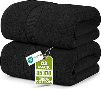 Utopia Towels - Premium Jumbo Bath Sheet (90 x 180 cm, 2 Pack) - 100% Ring Spun Cotton Highly Absorbent and Quick Dry Extra Large Bath Sheet - Super Soft Hotel Quality Towel (Black)