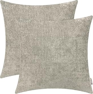 BRAWARM Throw Pillow Covers 20x20 Inches - Taupe Chenille Pillow Covers Pack of 2, Solid Dyed Soft Chenille Pillow Cases for Couch Sofa Bed Home Decoration