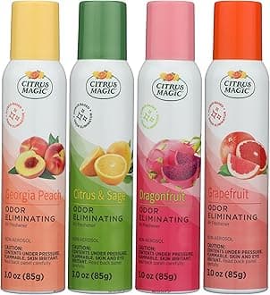 Odor Eliminating Air Freshener Spray, Assorted Fragrances - Georgia Peach, Dragonfruit, Citrus and Sage, Grapefruit