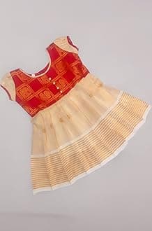 Baby Girl's Kerala Tissue Cotton Frock Pattu Pavadai LEHENGA CHOLI Chaniya Choli (0-5 Years)