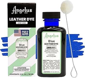 Leather Dye - Flexible Leather Dye for Shoes, Boots, Bags, Crafts, Furniture, & More 3oz, Dauber Included (Blue)