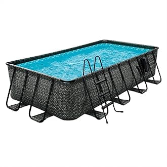 Funsicle 16ft x 8ft x 42in Oasis Designer Rectangular Lap Pool, Dark Herringbone