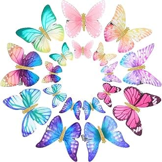 18 Pieces Glitter Butterfly Hair Clips for Girls Teens Women Hair Accessories (Elegant Style)