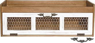 Felt Creative Home Goods Farmhouse Chicken Wire Countertop Shelving Organizer - Decorative Kitchen Pantry Storage Cabinet - Rustic Counter Storage Display - Country Kitchen Island Decor