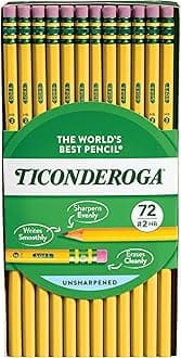 Ticonderoga No. 2/HB Soft Pencils, 72-Count, Cello Wrapped (Wood Case, Black Writing) in Yellow (33904)