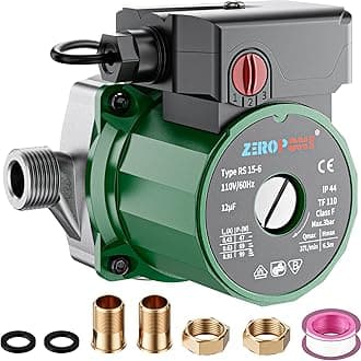 Hot Water Recirculating Pump, 93W Water Circulator Pump NPT 3/4" w/NPT 1/2" Adapter, Stainless Steel Head,15-6S 3 Speed Control for Electric Water Heater System
