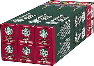 STARBUCKS Single-Origin Sumatra by Nespresso, Dark Roast, Coffee Capsules 6 x 10 (60 Capsules)