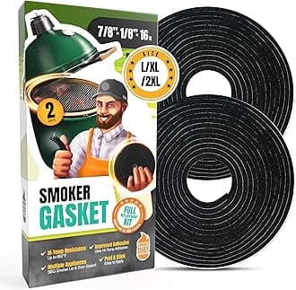 Big Green Egg Gasket Replacement Large/XL/XXL - 2-Pack x 8 FT Gasket Seal - BGE Gasket 7/8" x 1/8" Felt - Compatible with Big Green Egg - Accessories & Parts for Grill