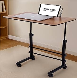 Height Adjustable Multipurpose Office Table for Home/Writing Desk for Office/Folding Table for School/Folding Study Table/Work from Home Table(60 X 60 X 40 Cm) (Wood Height Adjustable)