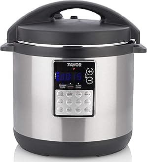 Zavor LUX Edge 6 Quart Programmable Electric Multi-Cooker: Pressure Cooker, Slow Cooker, Rice Cooker, Yogurt Maker, Steamer and more - Stainless Steel (ZSELE02)