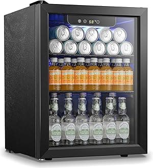 - Antarctic Star Beverage Refrigerator Cooler 68 Can, Mini Fridge with Glass Door for Beer Drinks Wine,Freestanding Small Fridge with Electronic Temperature Control for Home and Bar,1.7 cu.ft
