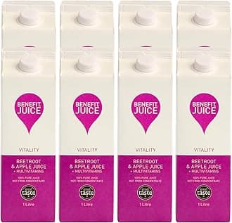 Vitality Beetroot Juice with Apple Vitamin A, C and E - 8 x 1L Pack - Beet Detox Juice - Great Taste Award