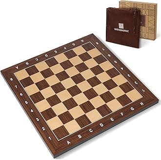 Woodronic 19" Professional Wood Chess Board, Tournament Chess Board with 2.0“ Squares, Ideal Gift for Chess Players