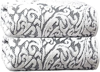 COTTON CRAFT Oversized Bath Sheet - 2 Pack XXL 32x89 - Premium Cotton Sculpted Medallion Jacquard Terry 7 Foot Extra Large Beach Blanket Towel Sheet - Big & Tall - 630 GSM Soft Absorbent Luxury - Navy