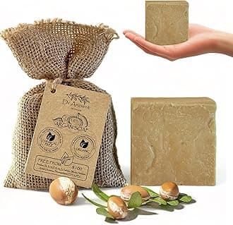 Dr.Ancient Argan Soap Bar, Organic Soap Bars Handcrafted the Traditional Way, Natural Chemical-Free, Vegan, Used for Face Wash, Body Wash, Hand Cleansing and Daily Skin Care, Gentle Cleanser
