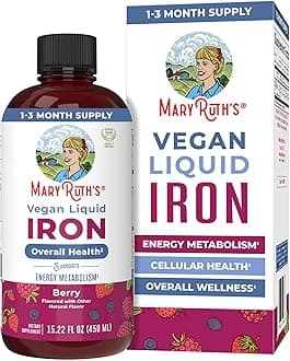 Iron Supplement for Women Men & Kids | Liquid Iron Supplement for Women Men & Kids | Iron for Healthy Blood & Oxygen | Ages 4 & Up | Sugar Free | Vegan | Non-GMO | Gluten Free | 15.22 Fl Oz