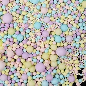 Pastel Sprinkles for Cake Decorating, 130g/4.6oz Edible Macaron Pearl Sprinkles Mix, Sugar Candy Pearls for Baking, Cookie Decorations and Cupcake Toppings, Wedding Party Easter Supplies