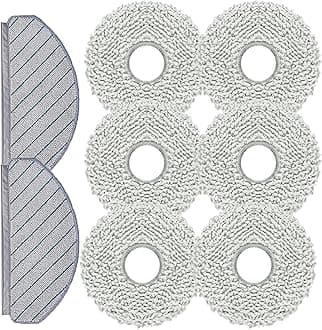 8Pcs Replacement Cleaning Pads, Reusable Durable Microfiber Cleaning Pads with Stong Cleaning Ability