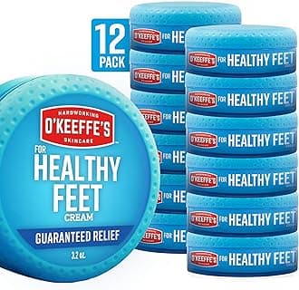 O'Keeffe's for Healthy Feet Foot Cream - 3.2 oz Jar (12 Pack) - Guaranteed Relief for Extremely Cracked, Dry Feet, Repairing Skincare, Instantly Boosts and Retains Moisture Levels