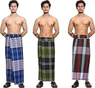 Gowri Tex Cotton Stitched Lungis Pack Of 3 (Ready To Wear) 2.25Meter
