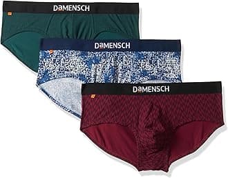 DAMENSCH Regular Fit Printed Cotton Blend Brief Underwear Anti-Bacterial Moisture Wicking Breathable Microfibre Waistband Stretchable Deo-Cotton Brief for Men