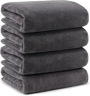 ORIGHTY Bath Towel Set Pack of 4(27’’ x 54’’) - Soft Feel Bath Towel Sets, Highly Absorbent Microfiber Towels for Body, Quick Drying, Microfiber Bath Towels for Sport, Yoga, SPA, Fitness - Grey