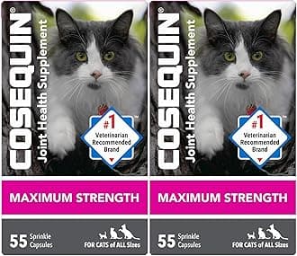 Nutramax Laboratories Cosequin Joint Health Supplement for Cats - With Glucosamine and Chondroitin, 2 Pack, 110 Total Capsules
