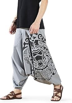 - The Veshti Company Printed Harem Pants for Men's Cotton Hippie Style Baggy Boho Yoga Pajama Pant with Pocket