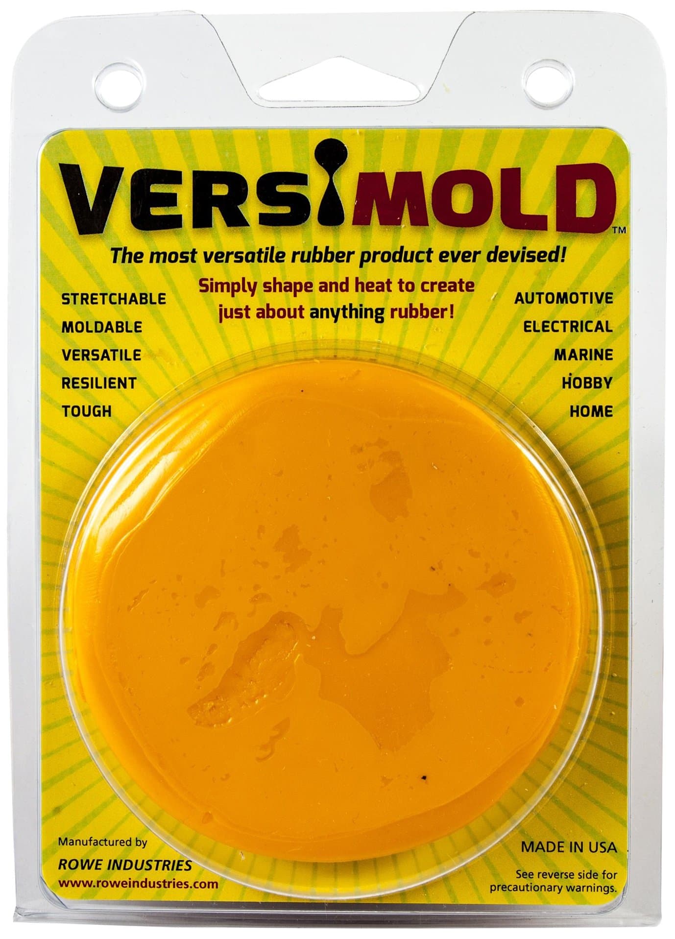 Versimold VM0013Y Yellow Versatile and Moldable Silicone Rubber Compound for DIY make-it or fix-it projects and more
