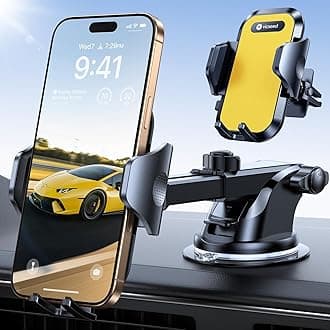 VICSEED [True Strongest Suction] [Rally Racing-Grade Stability] Phone Holders for Your Car 2025 Upgraded Car Phone Holder Mount Truck Stand Cradle for iPhone Samsung All Phones, Yellow