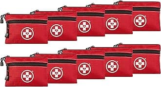 Swiss Safe 2-in-1 First Aid Kit for Car, Travel & Home, Businesses - Bonus Mini Kit for Medical Emergency Aid, Survival, Camping - FSA & HSA Eligible - 64 Piece, 10 Pk - Red - Travel