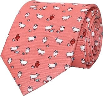 100% Silk Fancy Animal Print Ties for Men, for Casual Wedding Party