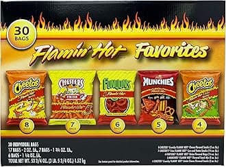 Flaming Hot Favorites Cheetos, Chester's, Funyuns, Munchies 30 Bags