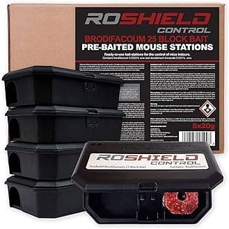 5 PRE-BAITED Mouse Poisoning Bait Box Kit | Single Feed Mice Killer | Mouse Traps for indoor/Outdoor Fast & Safe Infestation Control | READY -TO USE, Brodifacoum Mice killer, UK Made