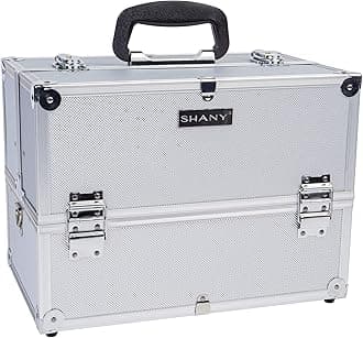 SHANY Cosmetics SHANY Essential Pro Makeup Train Case with Shoulder Strap and Locks - Silver