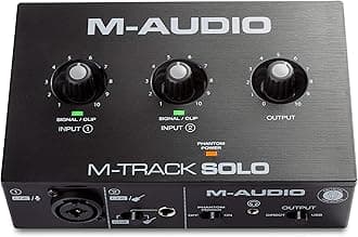 M-Audio M-Track Solo – Usb Audio Interface For Recording, Streaming And Podcasting With XLr, Line And Di Inputs, Plus A Software Suite Included