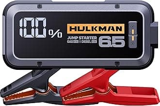 HULKMAN Alpha65 Smart Jump Starter 1200 Amp 12000mAh Car Starter for up to 6.5L Gas and 4L Diesel Engines with Boost Function for Totally Dead Battery 12V Lithium Portable Car Battery Booster Pack