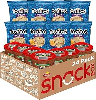 Tostitos Bitesize Rounds Chips and Salsa Dip Cups Variety Pack, (Pack of 24)