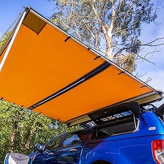 4x4 Accessories 814410 Retractable Awning with Led Light Strip Included 2500x2500mm 8.2 Feet, Ideal for Camping, Roadtrips, Outdoor Trips, Travel, Expeditions, RV, Camper, 4x4 and SUV