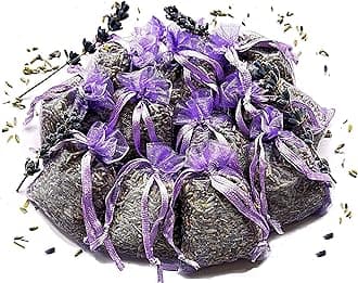 12 Hand Made Bags of Natural French Lavender, Vacuum Sealed, Moth Protection for Closet and Drawers, Highly Fresh Fragrant Lavender Lilac Bags, Natural Air Purifying Luggage Freshener