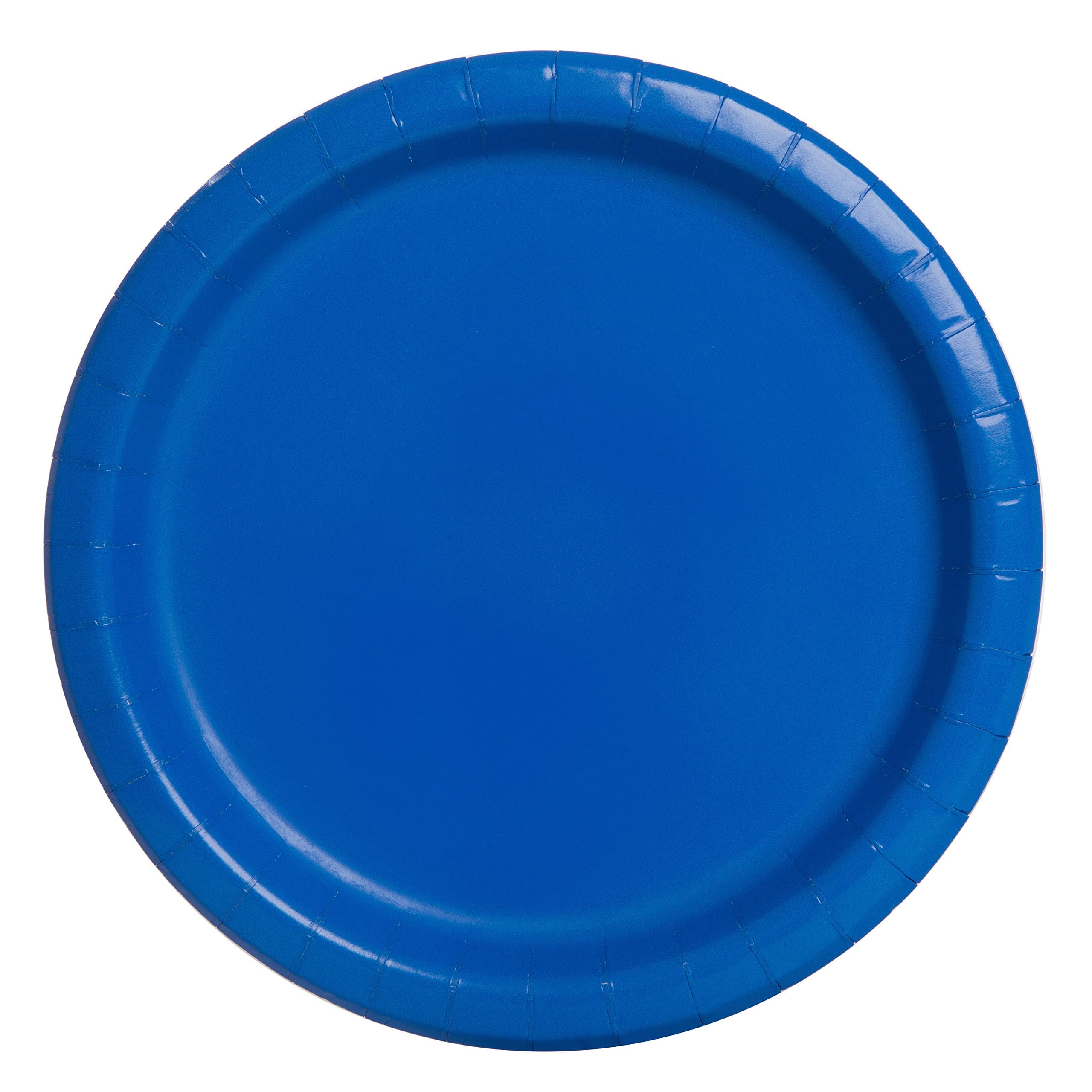 Solid Royal Blue Round Paper Dinner Plates (22cm) 16 Count - Sturdy & Elegant for Parties and Events